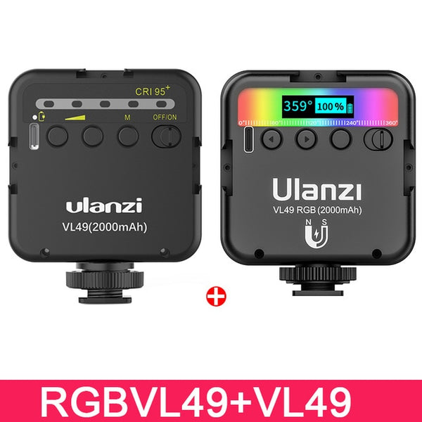 Ulanzi VL49 Mini RGB Video Light Lighting for Photography 2000mAh RGB LED Video Camera Light Vlog Fill Light Live-kopara2trade.myshopify.com-