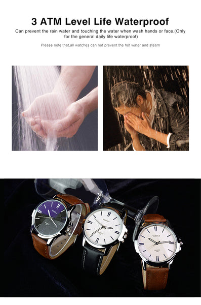 New YAZOLE Mens Watches Top Brand Luxury Blue Glass Watch Men Watch Waterproof Leather Roman Men's Watch Male relojes saat-kopara2trade.myshopify.com-