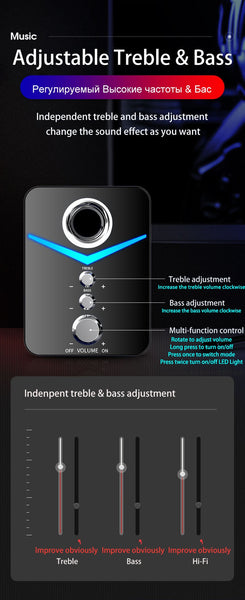 Home Theater System Caixa De Som PC Bass Subwoofer Bluetooth