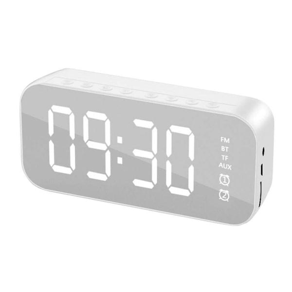 HiFi Wireless Bluetooth Speaker FM Radio Mirror Alarm Clock Audio LED Table Digital Clock Night Lights Thermometer Wall Clock-kopara2trade.myshopify.com-