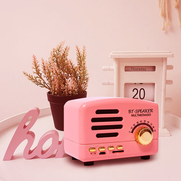 Retro Wireless Speaker Mini Portable  Bluetooth Speaker Pocket USB  Music Player Subwoofer Speaker Retro Style Decor-kopara2trade.myshopify.com-