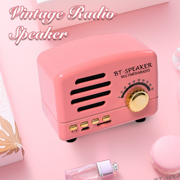 Retro Wireless Speaker Mini Portable  Bluetooth Speaker Pocket USB  Music Player Subwoofer Speaker Retro Style Decor-kopara2trade.myshopify.com-