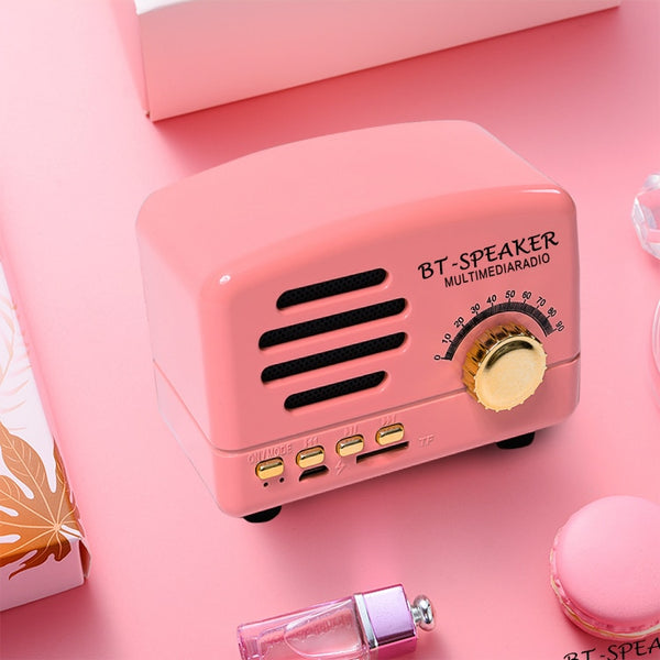 Retro Wireless Speaker Mini Portable  Bluetooth Speaker Pocket USB  Music Player Subwoofer Speaker Retro Style Decor-kopara2trade.myshopify.com-