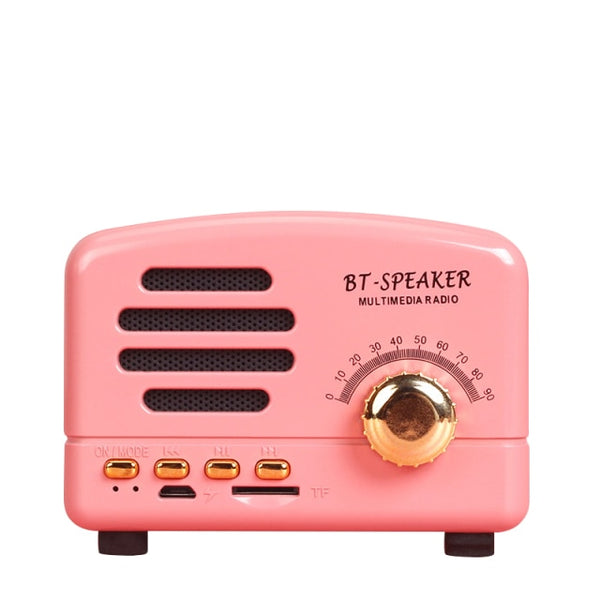 Retro Wireless Speaker Mini Portable  Bluetooth Speaker Pocket USB  Music Player Subwoofer Speaker Retro Style Decor-kopara2trade.myshopify.com-