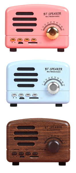 Retro Wireless Speaker Mini Portable  Bluetooth Speaker Pocket USB  Music Player Subwoofer Speaker Retro Style Decor-kopara2trade.myshopify.com-