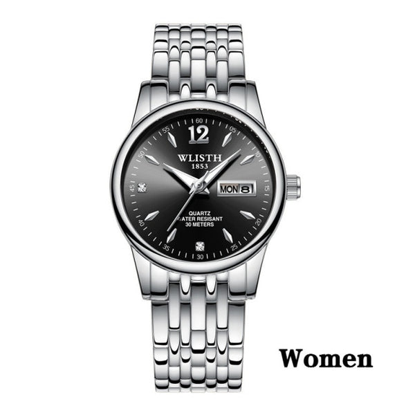 Women Dress Watch Rose Gold Stainless Steel WLISTH Brand Fashion Ladies Wristwatch Week Date Quartz Female Luxury Watches