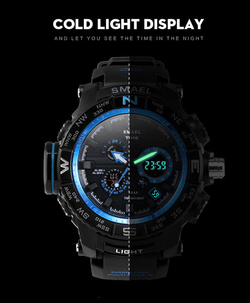 Orange Sport  Watch SMAEL Brand Watches LED Digital Wristwach Multi-functional Men Clock Led Stopwatch 1531 S Shock Sport Watch-kopara2trade.myshopify.com-