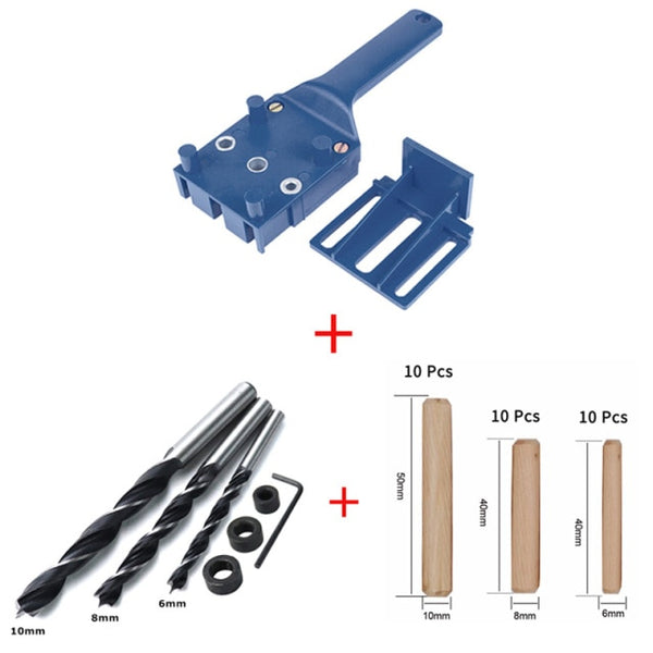 Woodworking Hand Tools Quick Carpenter Locator Doweling Jig Handheld 6/8/10mm Drill Bit Hole Puncher For Carpentry Dowel Joints-kopara2trade.myshopify.com-