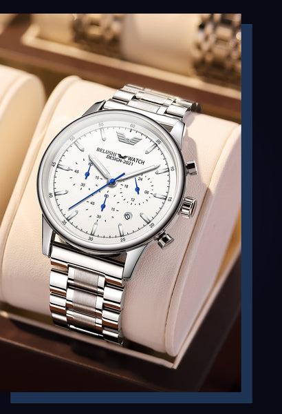 Belushi Business Casual Watch for Men Chronograph Sport Wrist Watch Waterproof Analog Quartz Men's watch Modern Man Watches 2021-kopara2trade.myshopify.com-