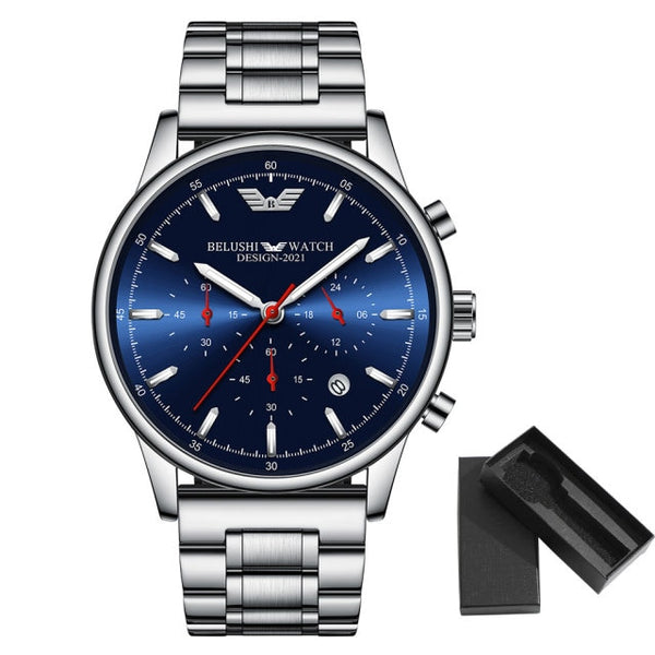 Belushi Business Casual Watch for Men Chronograph Sport Wrist Watch Waterproof Analog Quartz Men's watch Modern Man Watches 2021-kopara2trade.myshopify.com-
