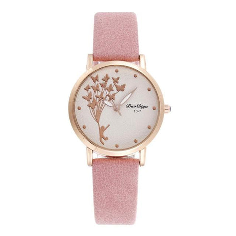 TVK Butterfly Women Watches 2021 Simple Brown Quartz Watch Vintage Leather Ladies Wristwatches-kopara2trade.myshopify.com-