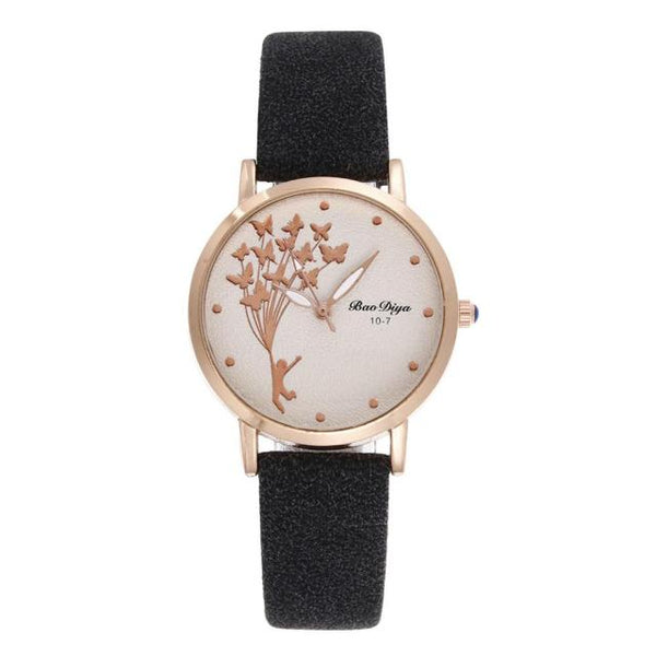 TVK Butterfly Women Watches 2021 Simple Brown Quartz Watch Vintage Leather Ladies Wristwatches-kopara2trade.myshopify.com-