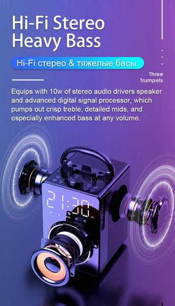 Super Bass Bluetooth Speakers Portable Column High Power 3D