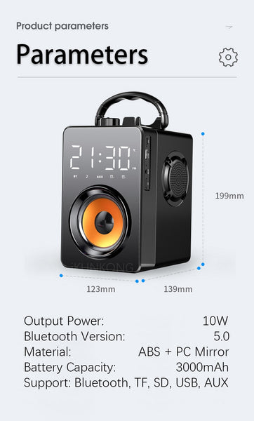 Super Bass Bluetooth Speakers Portable Column High Power 3D
