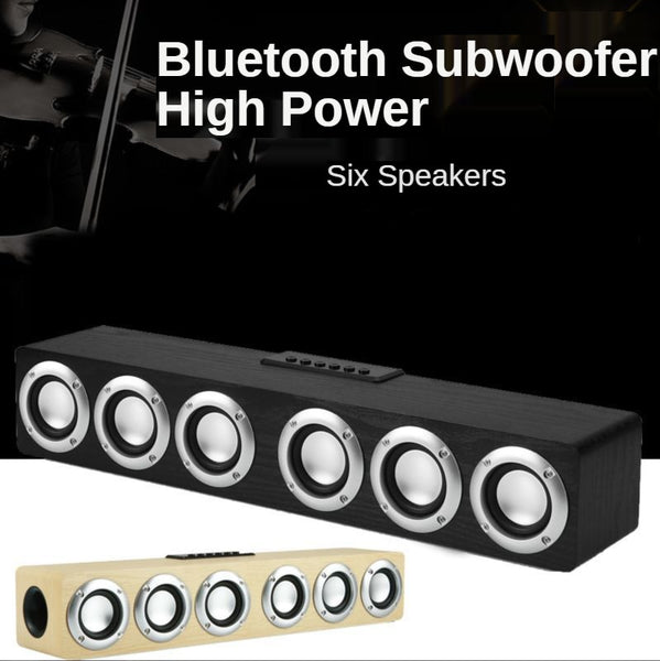 Wooden Sound Bar Audio Center Bluetooth Speaker Box Home