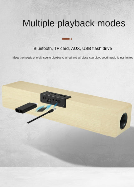 Wooden Sound Bar Audio Center Bluetooth Speaker Box Home