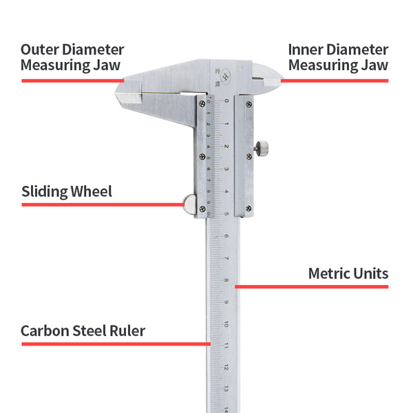 Vernier Calipers Carbon Steel Micrometer Ruler Inner And Outer Diameter Measurement Ruler Woodworking Measuring Tools 0-150mm