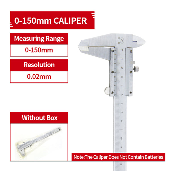 Vernier Calipers Carbon Steel Micrometer Ruler Inner And Outer Diameter Measurement Ruler Woodworking Measuring Tools 0-150mm