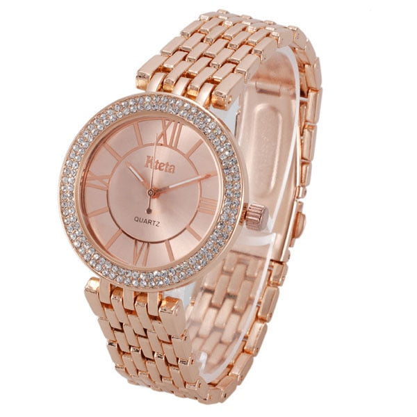 Womens watches Brand KTETA Luxury Diamond Gold Wristwatch Ladies Quartz Wristwatch Woman-kopara2trade.myshopify.com-