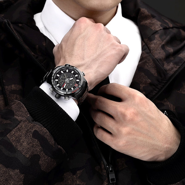 NAVIFORCE Luxury Brand Men Military Sport Wristwatches Men's Digital Quartz Full Steel Waterproof  Wristwatch-kopara2trade.myshopify.com-Watch