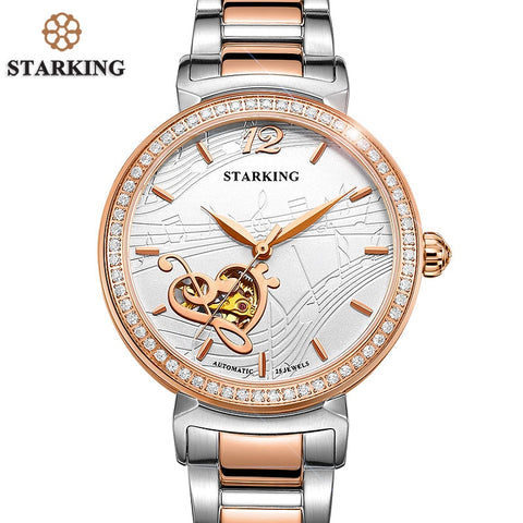 STARKING Top Brand Mechanical Watch For Ladies Stylish Pink Genuine Leather Women Business Watch 5ATM Waterproof Damske Hodinky-kopara2trade.myshopify.com-