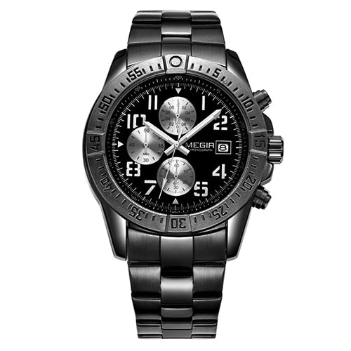MEGIR Business Men Wristwatch Luxury Brand Stainless Steel Wrist Wristwatch Chronograph Army Military Quartz Wristwatches-kopara2trade.myshopify.com-
