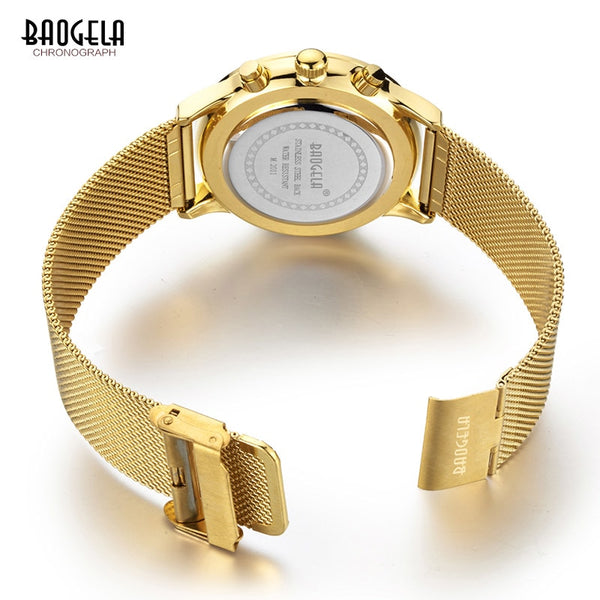 Men's Wristwatches BAOGELA Fashion Sports quartz-watch stainless steel mesh Brand men watches Multi-function Wristwatch Chronograph-kopara2trade.myshopify.com-Watch