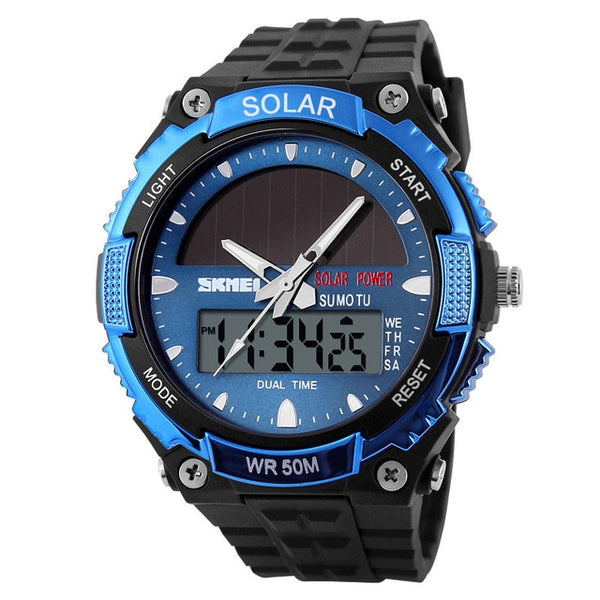 SKMEI SOLAR POWER Men Sports Wristwatches LED Digital Quartz Wristwatch 5ATM Waterproof Outdoor Dress Solar Wristwatches Military Wristwatch Solar-kopara2trade.myshopify.com-