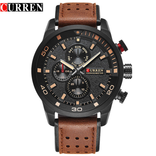 CURREN brand top new fashion casual quartz wrist watch men leather es strap round  Quartz  Water Resistant 8250-kopara2trade.myshopify.com-Watch