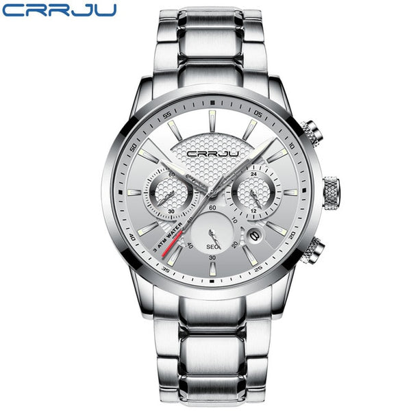 CRRJU Men Wristwatch 30m Waterproof Mens Wristwatches Top Brand Luxury Steel Wristwatch Chronograph Male Saat es-kopara2trade.myshopify.com-Watch