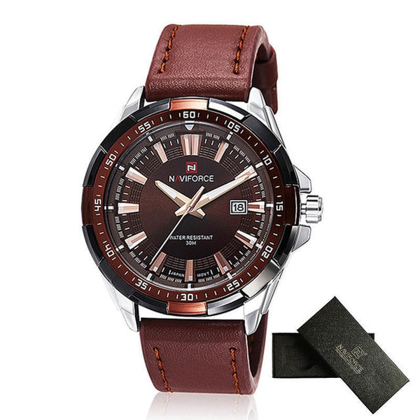Mens Wristwatches Top Brand Luxury NAVIFORCE Sport Men's Quartz Wristwatch Waterproof Wristwatch Leather Male Wristwatches-kopara2trade.myshopify.com-Watch