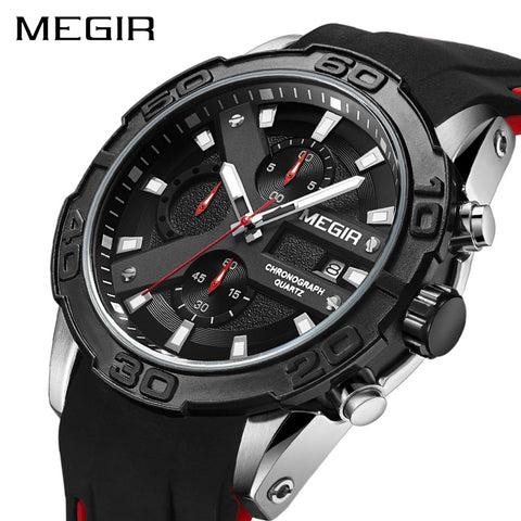 MEGIR Chronograph Sport Wristwatch Men  Top Brand Fashion Silicone Quartz Army Military Wrist Wristwatches Men 2055-kopara2trade.myshopify.com-
