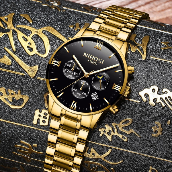 NIBOSI Gold Luxury Famous Top Brand Men Golden Wristwatch   Military Army Analog Quartz Wristwatch For Businessman-kopara2trade.myshopify.com-Watch