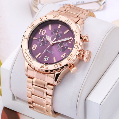 Luxury Brand Large Dial Ladies Man Unisex Full Gold Steel Band Three eyes calendar Waterproof Male Fashion Quartz Dress Watches-kopara2trade.myshopify.com-