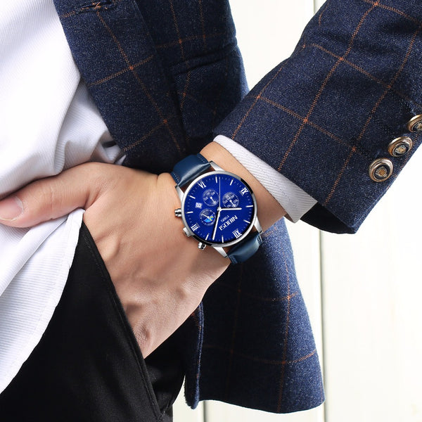NIBOSI Blue Wristwatch Men Wristwatches Luxury Top Brand Mens Wristwatch  Navy Blue Military Army Analog Quartz Wrist Wristwatches-kopara2trade.myshopify.com-