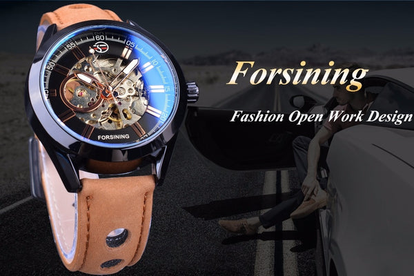 Forsining  Casual Sport Series Waterproof Automatic Men  Wristwatch Top Brand Luxury Mechanical Military Skeleton Wristwatches-kopara2trade.myshopify.com-Watch