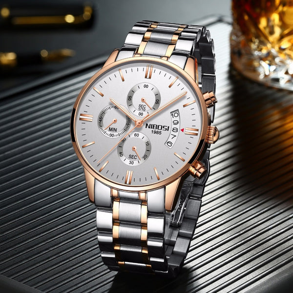 Rose Gold Color  NIBOSI Men Wristwatch Luxury Top Brand Men's Wristwatch Fashion Dress New Military Quartz Wristwatch Hot  Male Sport NIBOSI-kopara2trade.myshopify.com-Watch