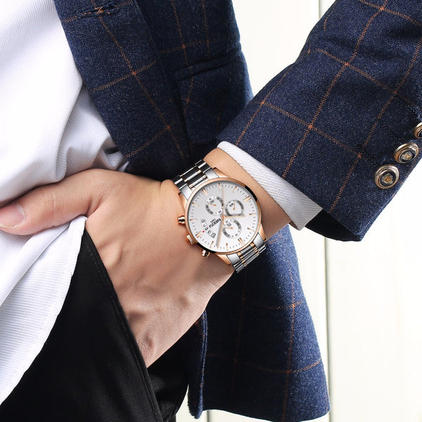 Rose Gold Color  NIBOSI Men Wristwatch Luxury Top Brand Men's Wristwatch Fashion Dress New Military Quartz Wristwatch Hot  Male Sport NIBOSI-kopara2trade.myshopify.com-Watch