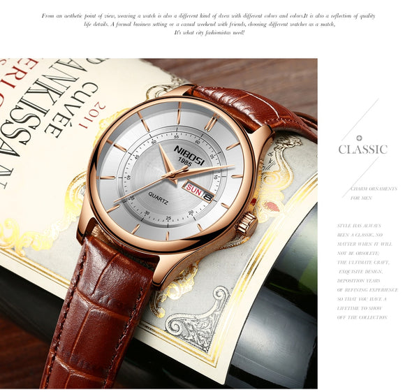 Rose Gold Color  NIBOSI Men Wristwatch Luxury Top Brand Men's Wristwatch Fashion Dress New Military Quartz Wristwatch Hot  Male Sport NIBOSI-kopara2trade.myshopify.com-Watch