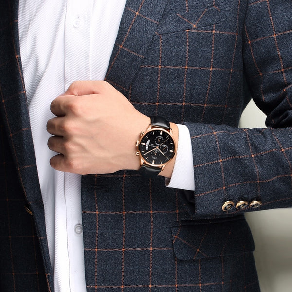 Rose Gold Color  NIBOSI Men Wristwatch Luxury Top Brand Men's Wristwatch Fashion Dress New Military Quartz Wristwatch Hot  Male Sport NIBOSI-kopara2trade.myshopify.com-Watch