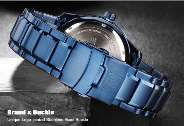NAVIFORCE Luxury Brand Mens Sport Wristwatch Gold Full Steel Quartz Wristwatches Men Date Waterproof Military  Man-kopara2trade.myshopify.com-Watch
