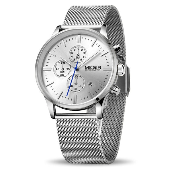 MEGIR Wristwatch Men Stainless Steel Quartz Men Wristwatches Chronograph Wristwatch  Men  for Male Students Relogios-kopara2trade.myshopify.com-