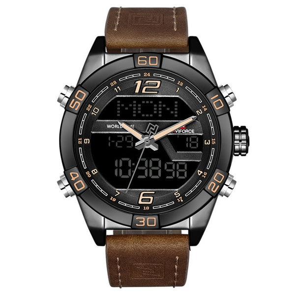 NAVIFORCE Luxury Brand Men Fashion Sports Wristwatches Men's Waterproof Quartz Date  Man Leather Army Military  Wristwatch-kopara2trade.myshopify.com-Watch