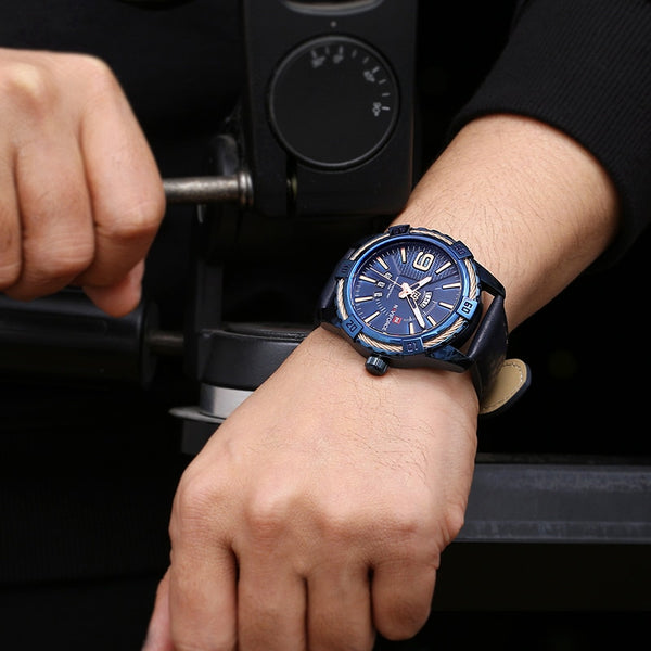 New NAVIFORCE Sport Quartz Wristwatch Waterproof Mens Wristwatches Top Brand Luxury Genuine Leather Date Week-kopara2trade.myshopify.com-Watch