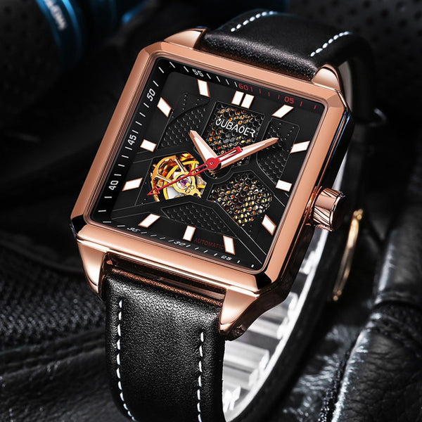 OUBAOER Luxury Brand Fashion Casual Men Wristwatches Automatic Mechanical Wristwatch Business  Leather Strap montre homme  New-kopara2trade.myshopify.com-