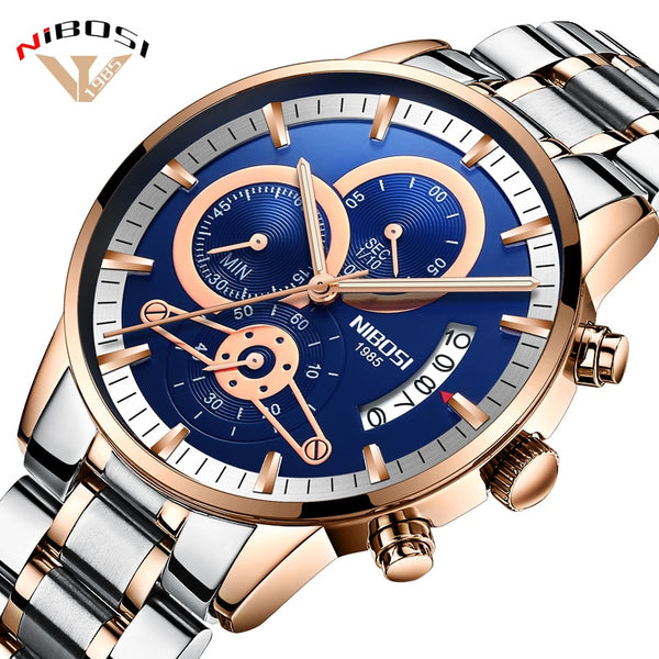 NIBOSI Luxury Men's Wristwatches Stainless Steel Sport  Man Gold Male Wristwatches Top Brand Business Wristwatch-kopara2trade.myshopify.com-Watch