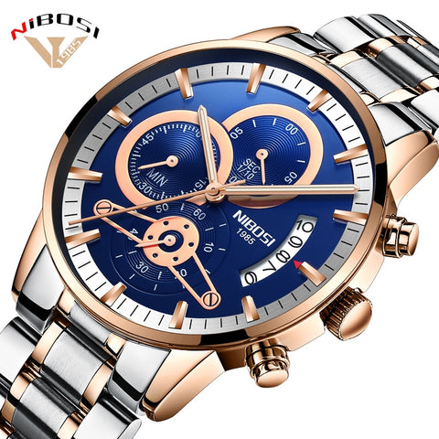 NIBOSI Luxury Men's Wristwatches Stainless Steel Sport  Man Gold Male Wristwatches Top Brand Business Wristwatch-kopara2trade.myshopify.com-Watch