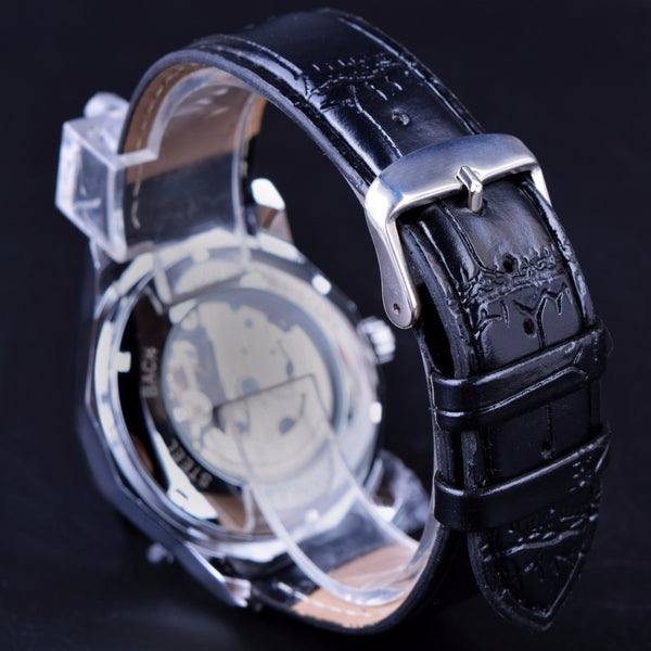 Winner Blue Ocean Geometry Design Transparent Skeleton Dial Mens Wristwatch Top Brand Luxury Automatic Fashion Mechanical Wristwatch-kopara2trade.myshopify.com-Watch