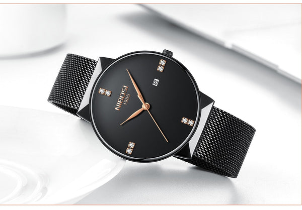 NIBOSI  New Fashion Simple Wristwatch Slim Mesh Band Mens Dress Wristwatches Top Brand Luxury Male   Quartz Wristwatch-kopara2trade.myshopify.com-Watch