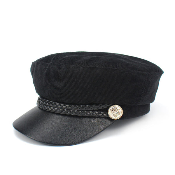 Military Cap Hat Female Winter Hats for Women Men Ladies Army Militar Hat Pu Leather Visor Black Cap Sailor Hat Bone Male 2018-kopara2trade.myshopify.com-